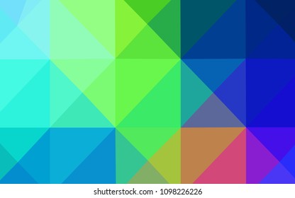 Light Blue, Green vector shining triangular cover. Elegant bright polygonal illustration with gradient. The template for cell phone's backgrounds.