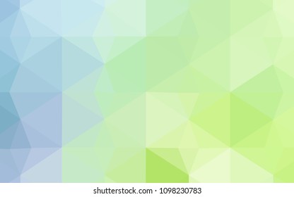 Light Blue, Green vector shining triangular backdrop. Elegant bright polygonal illustration with gradient. New template for your brand book.