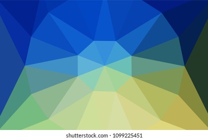 Light Blue, Green vector shining triangular layout with a gem in a centre. Abstract illustration with an elegant triangles. Best triangular design for your business.