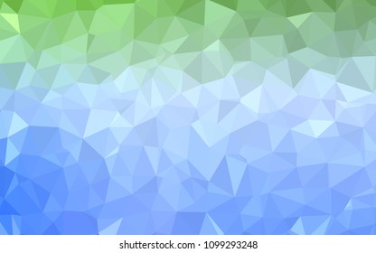 Light Blue, Green vector shining triangular backdrop. Colorful abstract illustration with triangles. Polygonal design for your web site.