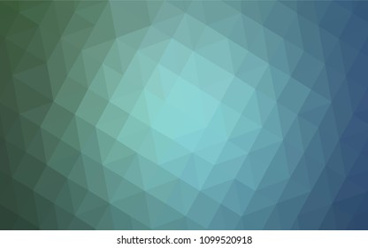 Light Blue, Green vector shining triangular layout. Creative illustration in halftone style with triangles. Brand new style for your business design.