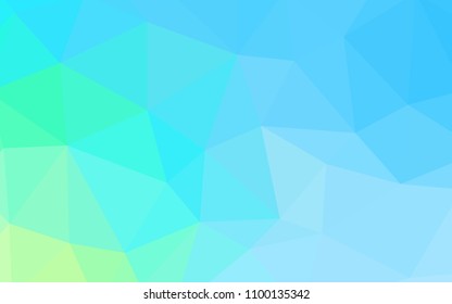 Light Blue, Green vector shining triangular layout. Triangular geometric sample with gradient.  Completely new template for your banner.
