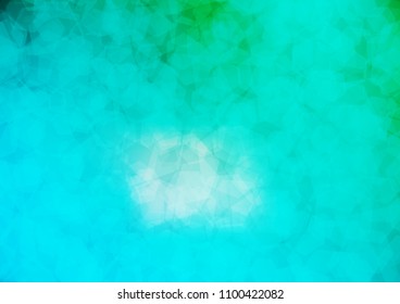 Light Blue, Green vector shining hexagonal background. Geometric illustration in Origami style with gradient.  A completely new template for your business design.