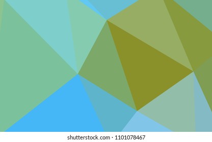 Light Blue, Green vector shining triangular cover. Elegant bright polygonal illustration with gradient. Template for cell phone's backgrounds.