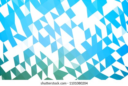 Light Blue, Green vector shining triangular background. A completely new color illustration in a vague style. The template can be used as a background for cell phones.