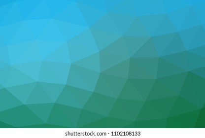 Light Blue, Green vector shining hexagonal shining triangular. Creative geometric illustration in Origami style with gradient. Brand new design for your business.