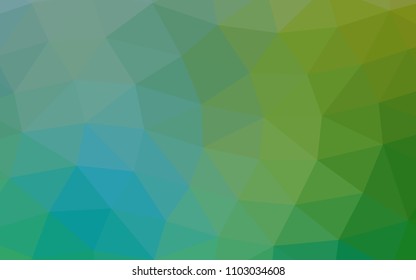 Light Blue, Green vector shining hexagonal shining triangular. A sample with polygonal shapes. The template can be used as a background for cell phones.