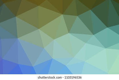 Light Blue, Green vector shining triangular cover. Polygonal abstract illustration with gradient. Triangular pattern for your design.