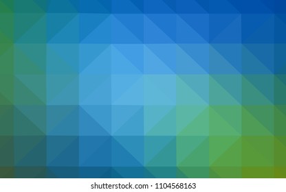 Light Blue, Green vector shining triangular cover. Polygonal abstract illustration with gradient. Brand new style for your business design.