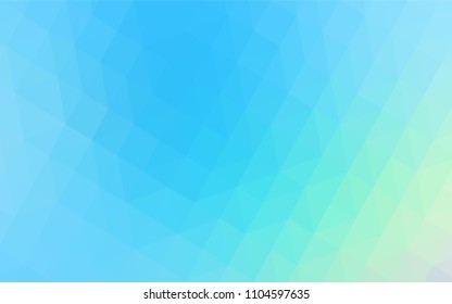 Light Blue, Green vector shining triangular backdrop. A completely new color illustration in a polygonal style. Triangular pattern for your design.