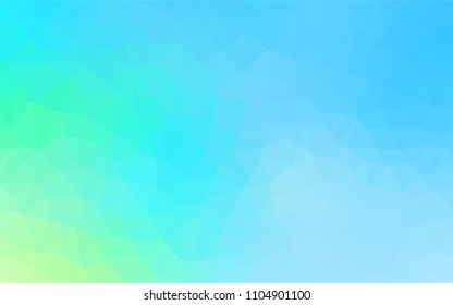 Light Blue, Green vector shining triangular cover. Geometric illustration in Origami style with gradient.  New template for your brand book.