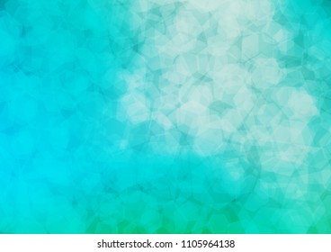 Light Blue, Green vector shining hexagonal template. Glitter abstract illustration with an elegant design. A new texture for your design.