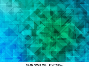 Light Blue, Green vector shining hexagonal shining triangular. Creative geometric illustration in Origami style with gradient. The best triangular design for your business.