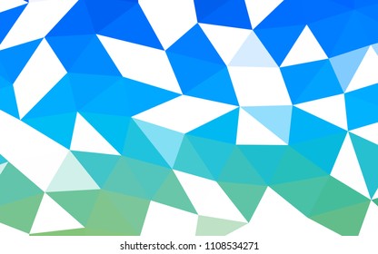 Light Blue, Green vector shining hexagonal shining triangular. Shining colored illustration in a Brand new style. A completely new template for your business design.