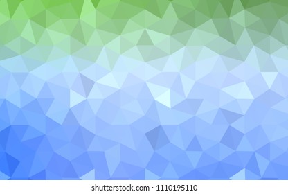 Light Blue, Green vector shining triangular backdrop. Colorful illustration in polygonal style with gradient. Pattern for a brand book's backdrop.