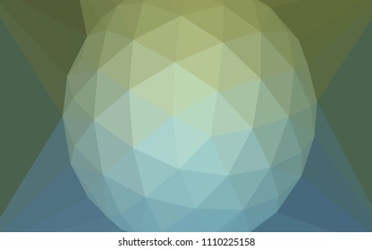 Light Blue, Green vector shining triangular backdrop with a gem in a centre. Shining colorful illustration with triangles. Template for cell phone's backgrounds.