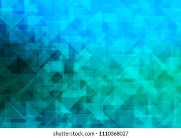 Light Blue, Green vector shining shining triangular. Creative geometric illustration in Origami style with gradient. Triangular pattern for your business design.