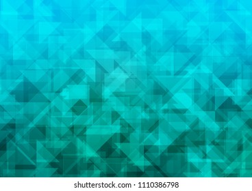 Light Blue, Green vector shining hexagonal shining triangular. Shining illustration, which consist of triangles. The elegant pattern can be used as part of a brand book.