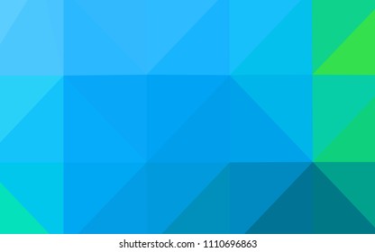 Light Blue, Green vector shining triangular backdrop. Colorful illustration in abstract style with gradient. A new texture for your design.