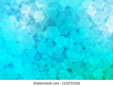 Light Blue, Green vector shining hexagonal background. Shining colored illustration in a Brand new style. The completely new template can be used for your brand book.