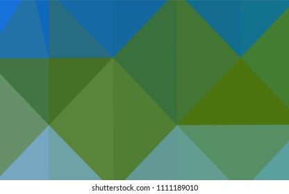 Light Blue, Green vector shining triangular layout. Triangular geometric sample with gradient.  A completely new design for your business.