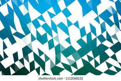 Light Blue, Green vector shining triangular pattern. Creative geometric illustration in Origami style with gradient. A completely new template for your business design.