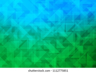 Light Blue, Green vector shining hexagonal pattern. An elegant bright illustration with gradient. The best triangular design for your business.