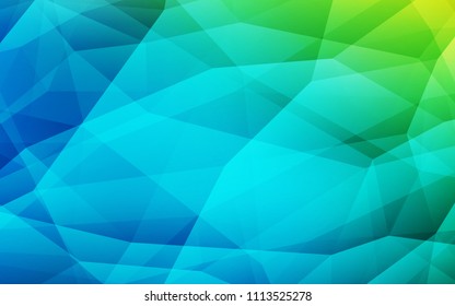 Light Blue, Green vector shining triangular cover. Modern abstract illustration with triangles. Completely new template for your banner.
