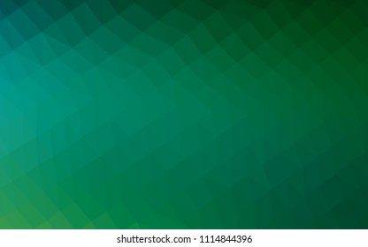 Light Blue, Green vector shining hexagonal background. Triangular geometric sample with gradient.  The polygonal design can be used for your web site.