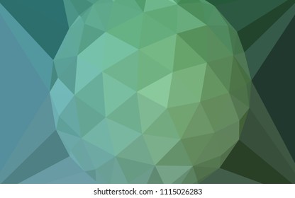 Light Blue, Green vector shining triangular backdrop with a gem in a centre. Colorful abstract illustration with triangles. Brand new style for your business design.