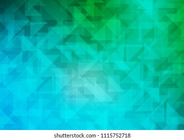 Light Blue, Green vector shining hexagonal pattern. Creative illustration in halftone style with gradient. The best triangular design for your business.