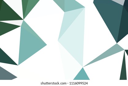 Light Blue, Green vector shining triangular layout. Geometric illustration in Origami style with gradient.  Brand new design for your business.