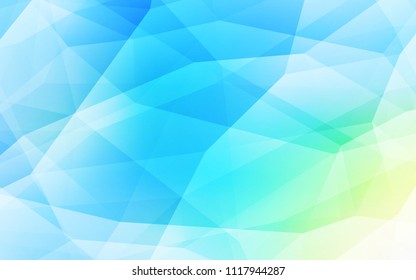 Light Blue, Green vector shining triangular cover. Creative geometric illustration in Origami style with gradient. Template for cell phone's backgrounds.