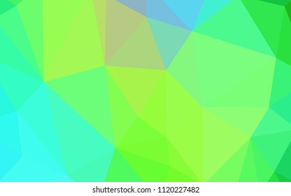 Light Blue, Green vector shining triangular backdrop. Colorful illustration in polygonal style with gradient. Pattern for a brand book's backdrop.