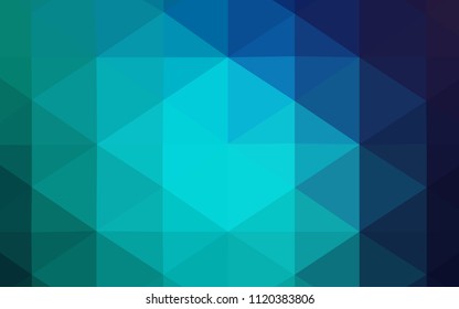 Light Blue, Green vector shining triangular backdrop. Polygonal abstract illustration with gradient. Brand-new style for your business design.