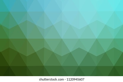 Light Blue, Green vector shining triangular layout. Creative geometric illustration in Origami style with gradient. A completely new design for your leaflet.