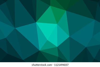 Light Blue, Green vector shining triangular cover. Colorful illustration in polygonal style with gradient. Triangular pattern for your design.