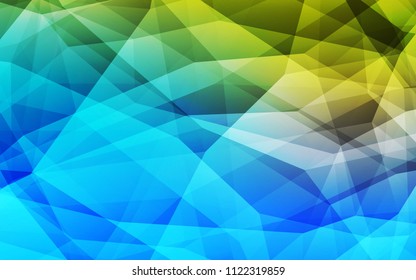 Light Blue, Green vector shining triangular cover. Colorful illustration in polygonal style with gradient. Best triangular design for your business.