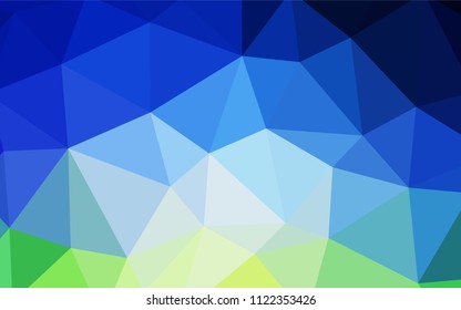 Light Blue, Green vector shining triangular layout. Triangular geometric sample with gradient.  A new texture for your web site.