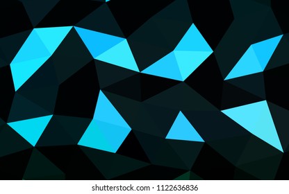 Light Blue, Green vector shining hexagonal shining triangular. Triangular geometric sample with gradient.  Brand new design for your business.