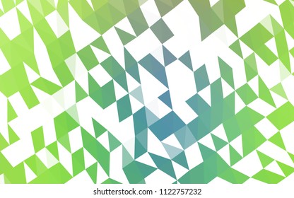 Light Blue, Green vector shining triangular background. A vague abstract illustration with gradient. The completely new template can be used for your brand book.