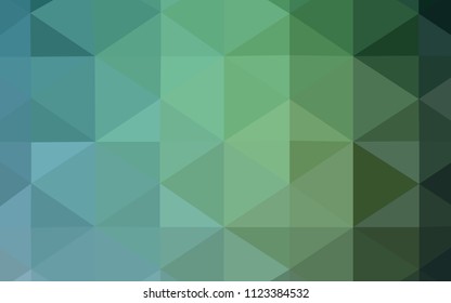 Light Blue, Green vector shining triangular backdrop. Colorful abstract illustration with gradient. That pattern can be used as a part of a brand book.