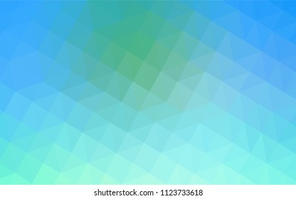 Light Blue, Green vector shining triangular cover. Colorful illustration in polygonal style with gradient. Triangular pattern for your design.
