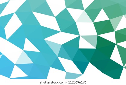 Light Blue, Green vector shining hexagonal shining triangular. Geometric illustration in Origami style with gradient.  A completely new template for your business design.