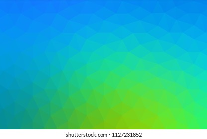 Light Blue, Green vector shining triangular backdrop. A sample with polygonal shapes. Best triangular design for your business.