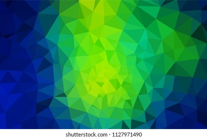 Light Blue, Green vector shining triangular cover. Elegant bright polygonal illustration with gradient. Brand new design for your business.
