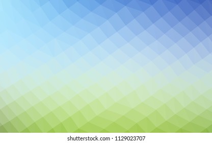 Light Blue, Green vector shining triangular pattern. Modern geometrical abstract illustration with gradient. The polygonal design can be used for your web site.