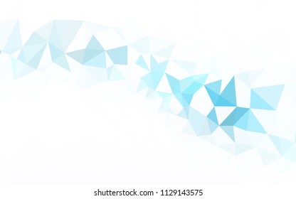 Light Blue, Green vector shining triangular backdrop. Creative geometric illustration in Origami style with gradient. Best triangular design for your business.