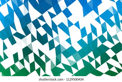 Light Blue, Green vector shining triangular pattern. A completely new color illustration in a vague style. Brand new design for your business.