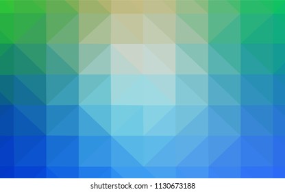 Light Blue, Green vector shining triangular backdrop. Modern abstract illustration with triangles. A completely new design for your leaflet.